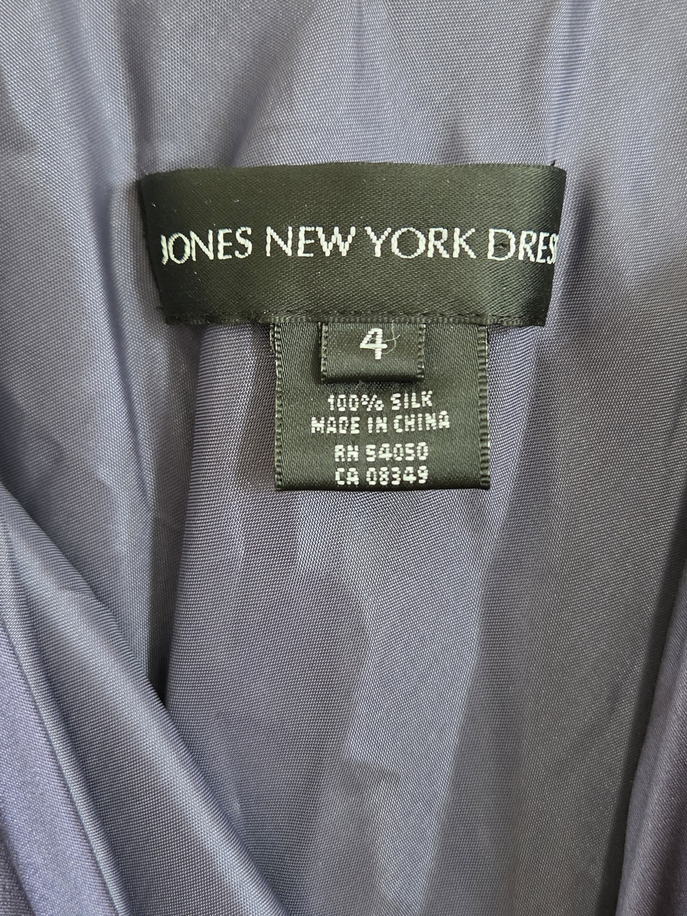 Vintage Jones New York 100% Silk Deep Purple Asymmetrical Dress (D10) - Picture 3 of 4